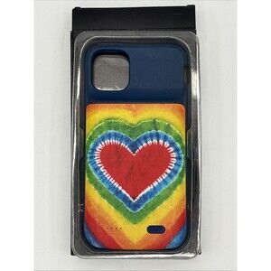 Casely Power 2.0 Battery Case iPhone 11 XR Rainbow Heart Tie Dye Charging Case